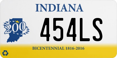 IN license plate 454LS