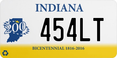 IN license plate 454LT