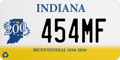 IN license plate 454MF