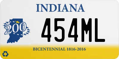 IN license plate 454ML