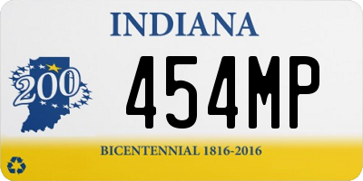 IN license plate 454MP