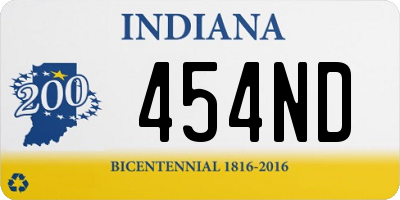 IN license plate 454ND