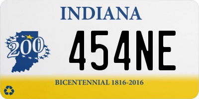 IN license plate 454NE