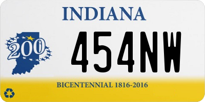 IN license plate 454NW