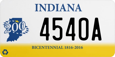 IN license plate 454OA