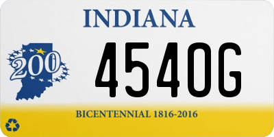 IN license plate 454OG