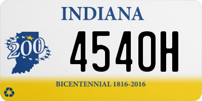 IN license plate 454OH