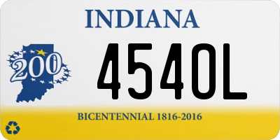 IN license plate 454OL