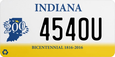 IN license plate 454OU