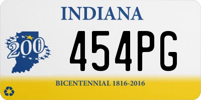 IN license plate 454PG