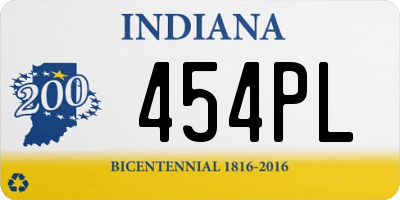 IN license plate 454PL