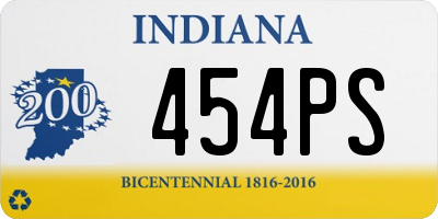 IN license plate 454PS