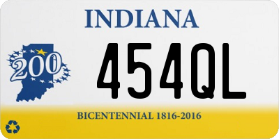 IN license plate 454QL