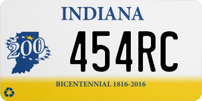 IN license plate 454RC