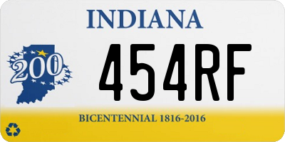 IN license plate 454RF