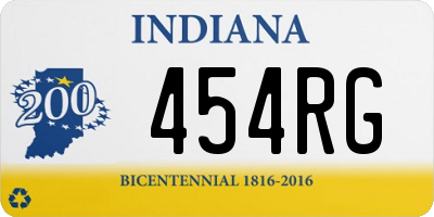 IN license plate 454RG