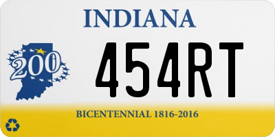 IN license plate 454RT