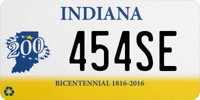 IN license plate 454SE