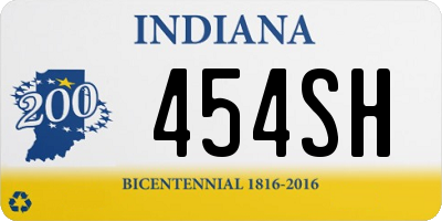 IN license plate 454SH