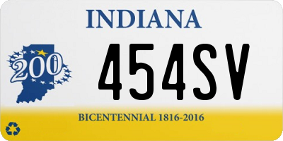 IN license plate 454SV