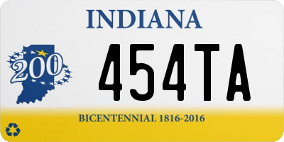 IN license plate 454TA