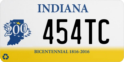 IN license plate 454TC