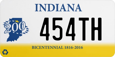 IN license plate 454TH