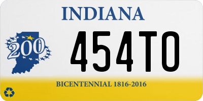 IN license plate 454TO