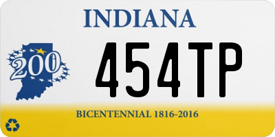 IN license plate 454TP