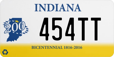 IN license plate 454TT