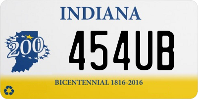 IN license plate 454UB