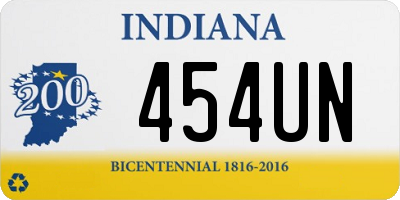 IN license plate 454UN