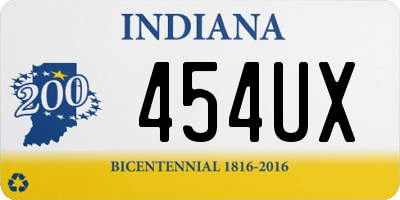 IN license plate 454UX