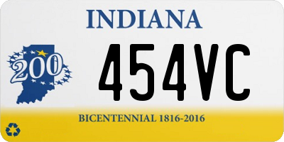 IN license plate 454VC