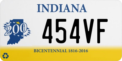 IN license plate 454VF