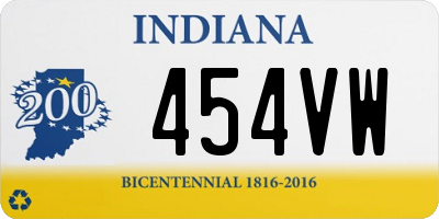 IN license plate 454VW