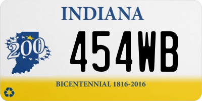 IN license plate 454WB