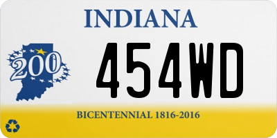 IN license plate 454WD