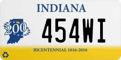 IN license plate 454WI