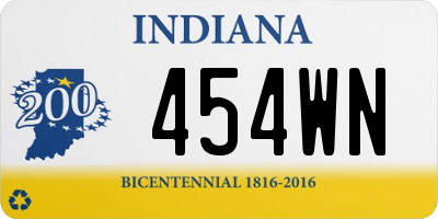 IN license plate 454WN