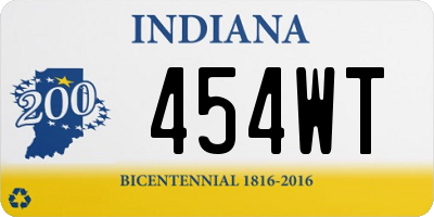 IN license plate 454WT