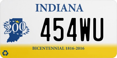 IN license plate 454WU
