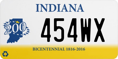 IN license plate 454WX