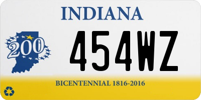 IN license plate 454WZ