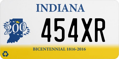 IN license plate 454XR