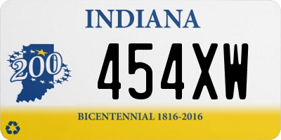 IN license plate 454XW