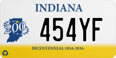 IN license plate 454YF