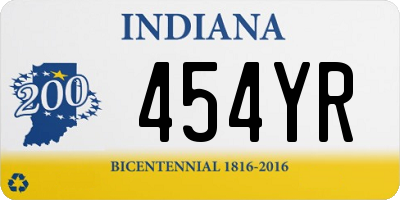 IN license plate 454YR