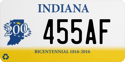 IN license plate 455AF