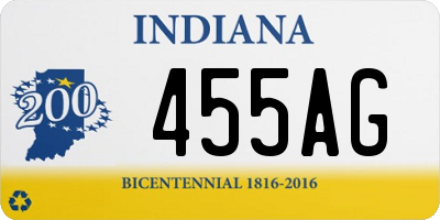 IN license plate 455AG